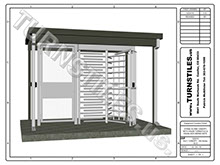 Canopy Full Height Height Single Turnstile ADA Gate 