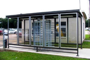 Single Glass Turnstile Shelter